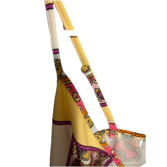 sundress for women size sm. yellow pink white Asymmetric - Picture 3 of 8